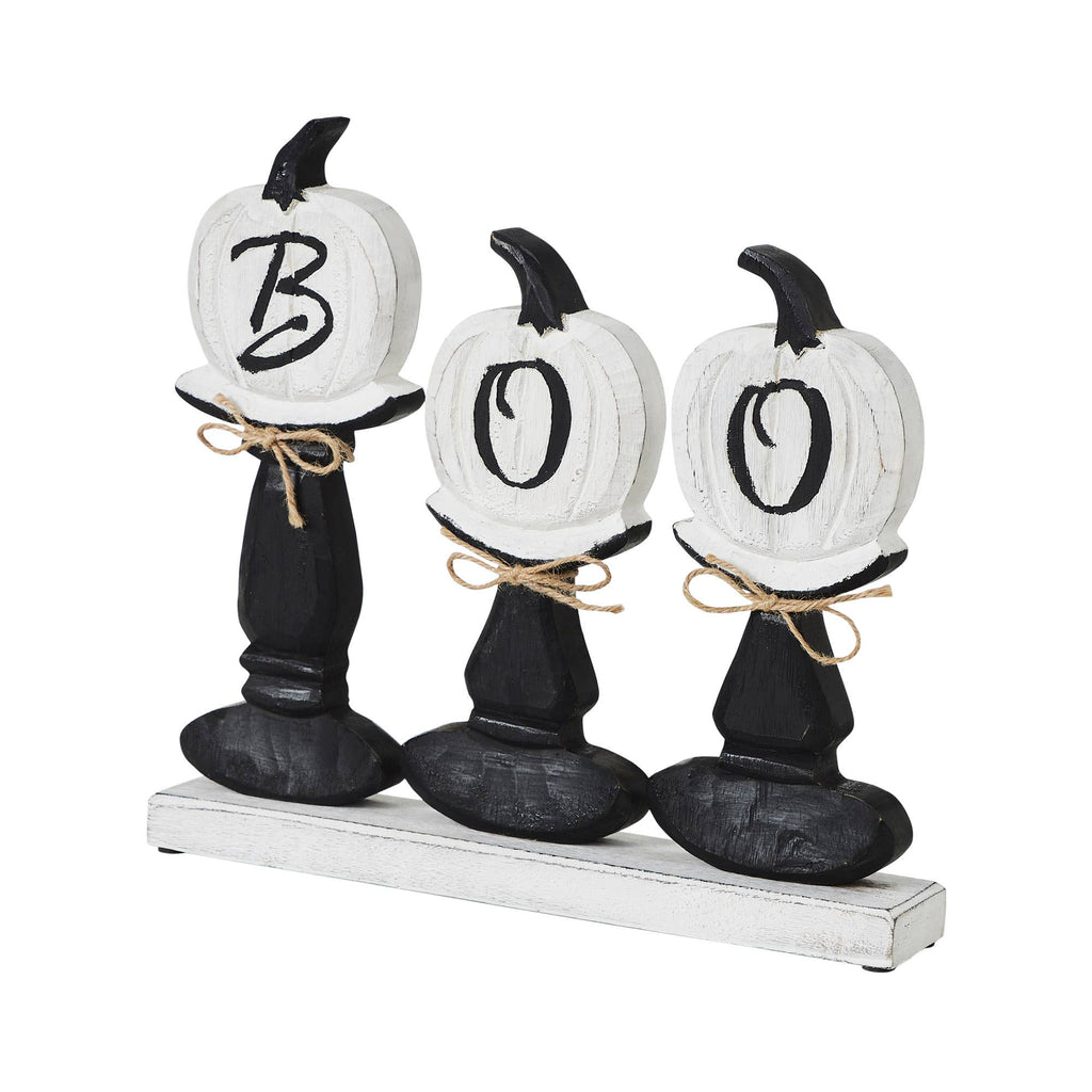 BOO Pumpkins Wooden Tabletop Halloween Fall Home Decor Sign