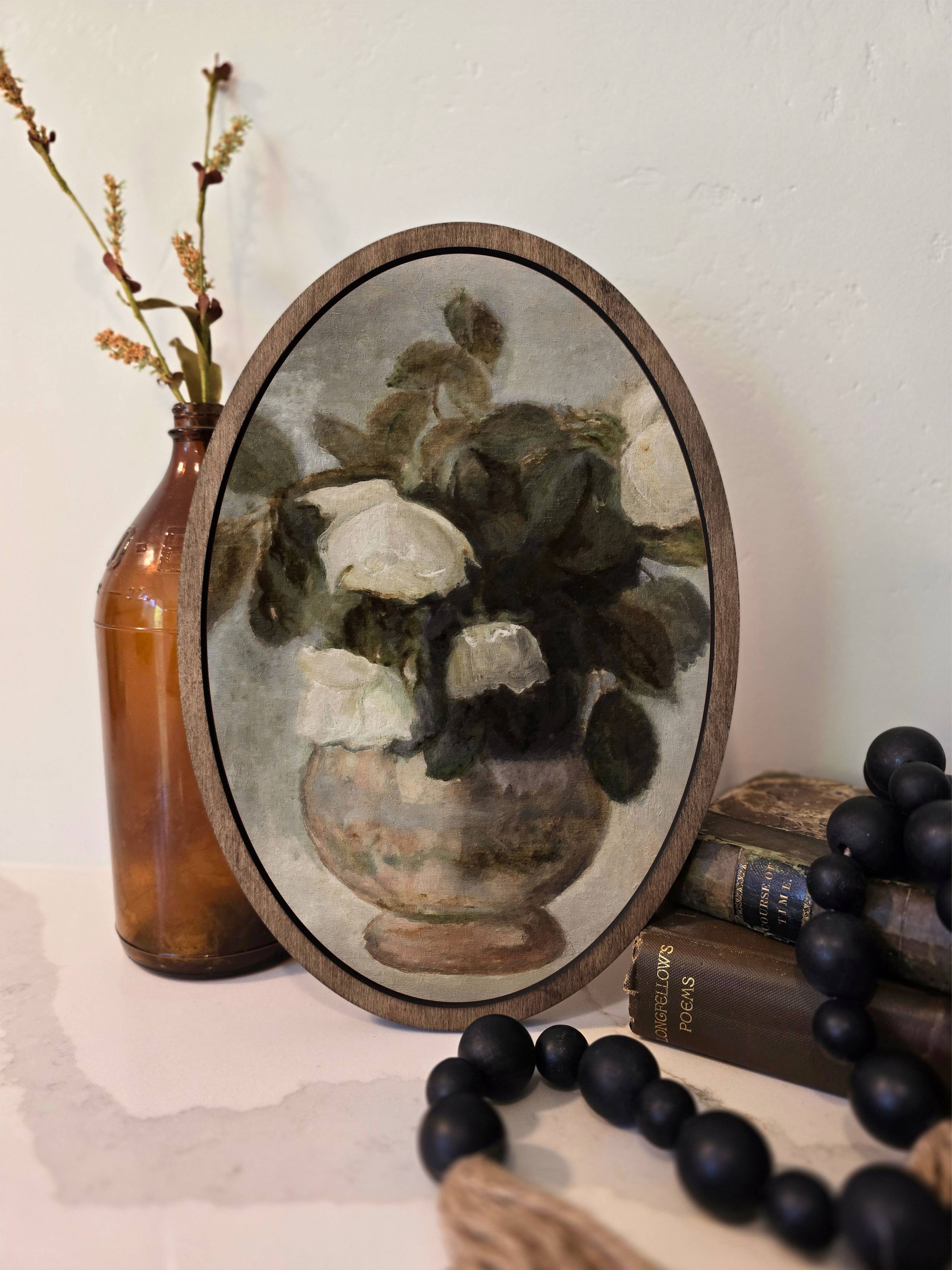 Vintage Floral Wall Art - Neutral Home Decor - Floral Art