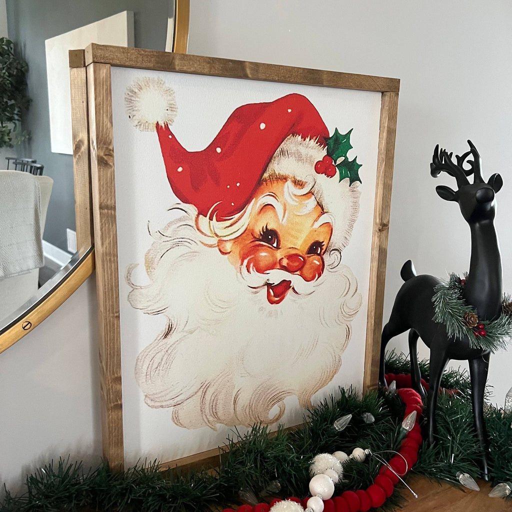 Retro santa wood sign