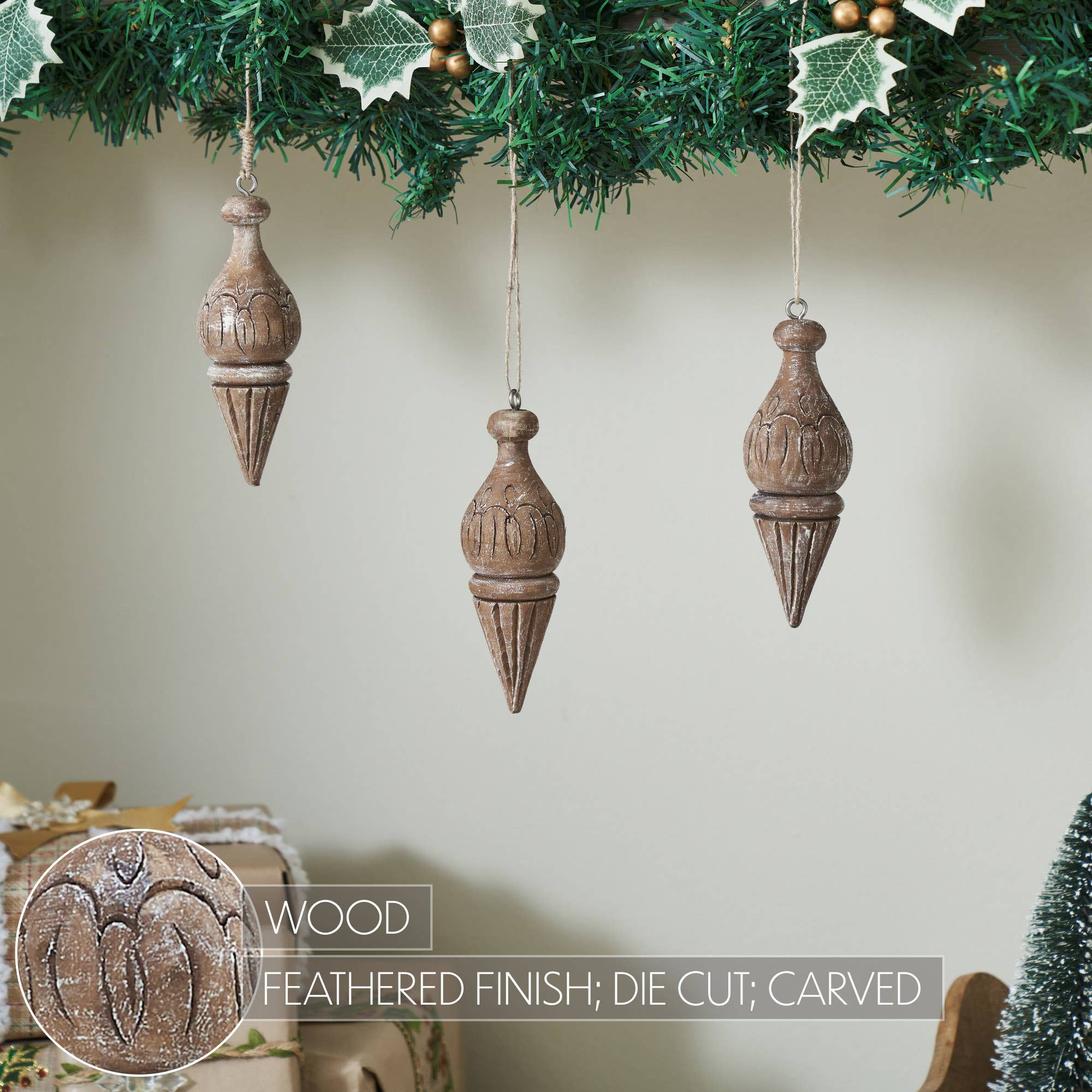 Cottage Finial Ornament Feathered Finish