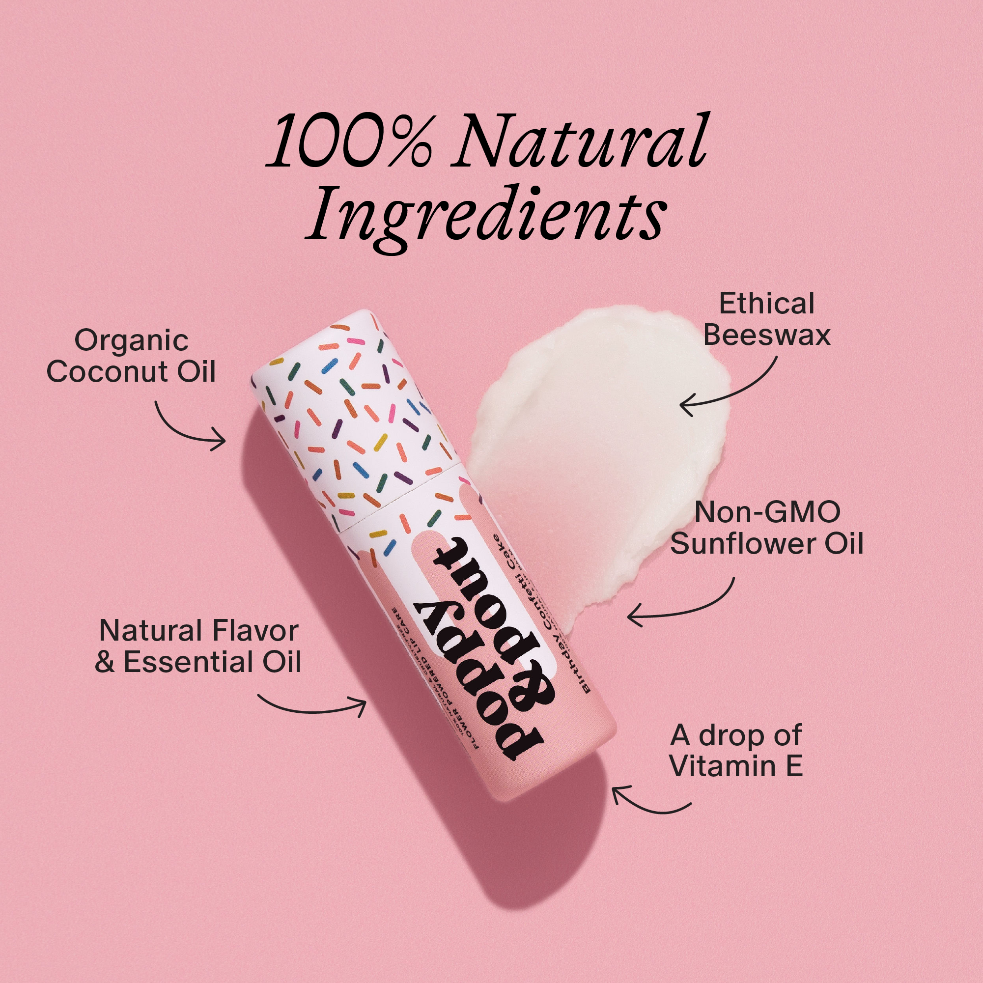 Lip Balm, Birthday Confetti Cake, Pink