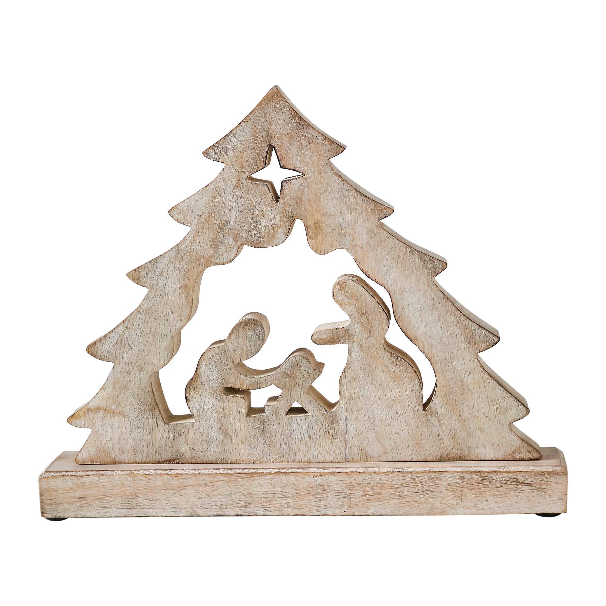 Manger Nativity Scene Wooden Figurine 11x9x2