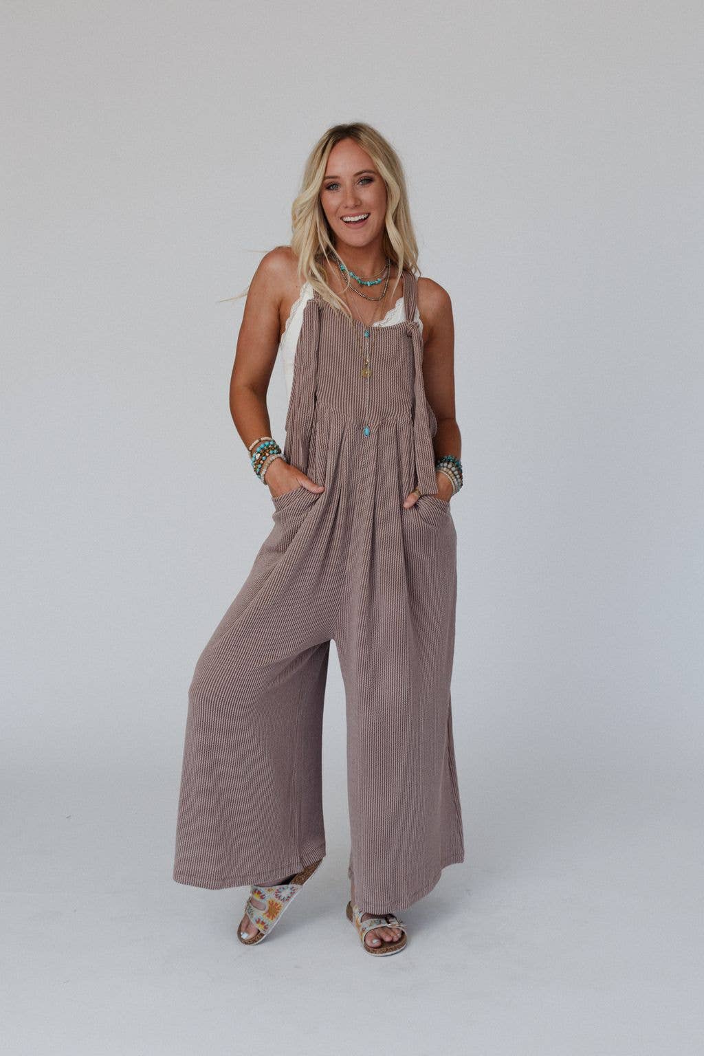Urban Light Textured Jumpsuit - Acorn