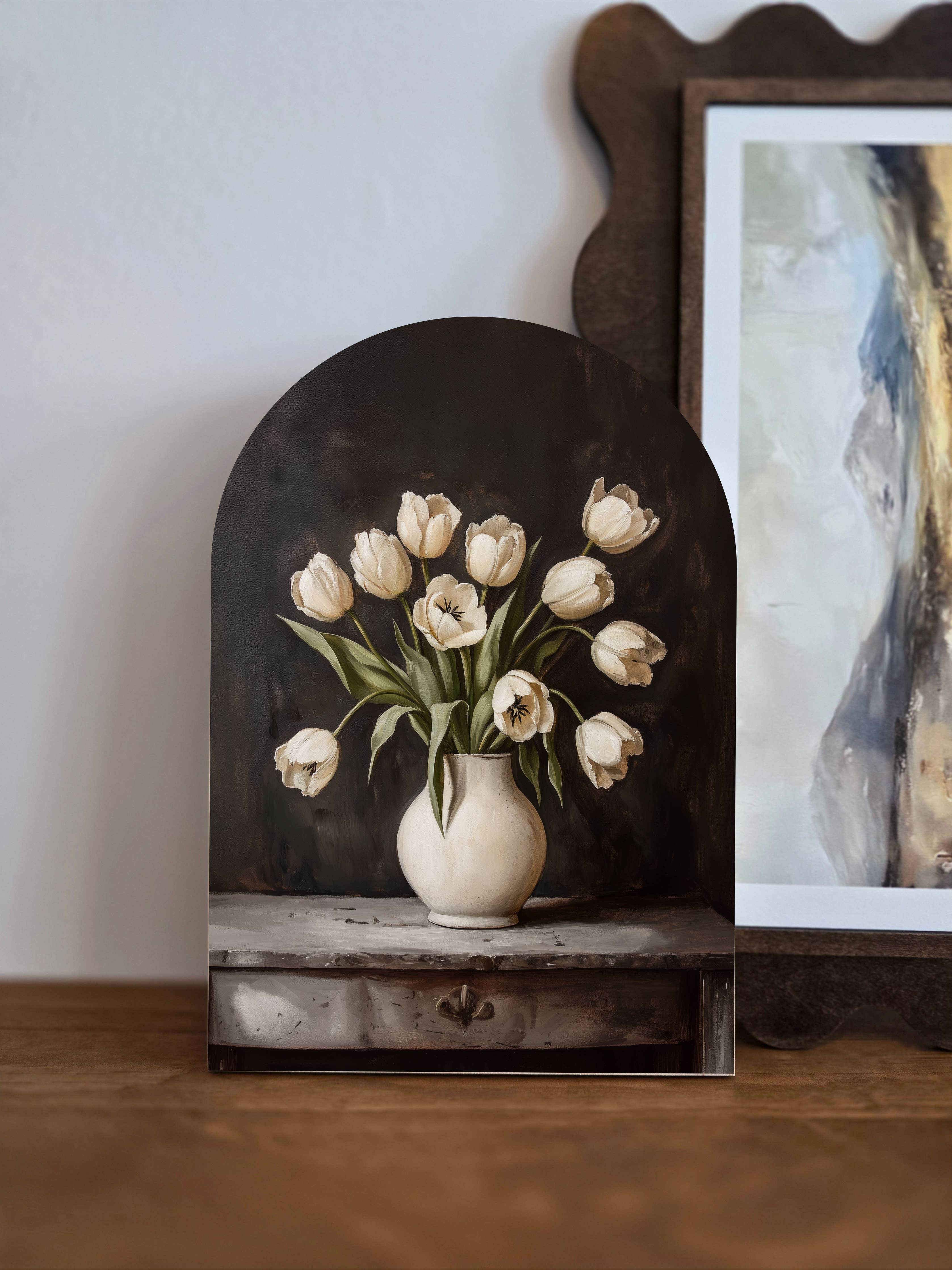 Floral Arch Sign - Dark Academia Art Print - Wood Sign