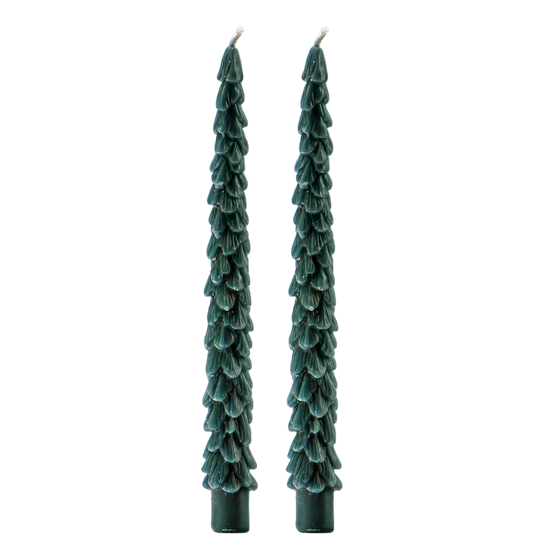 *NEW* Green Tree Taper Candles, Set of 2 - Christmas Decor