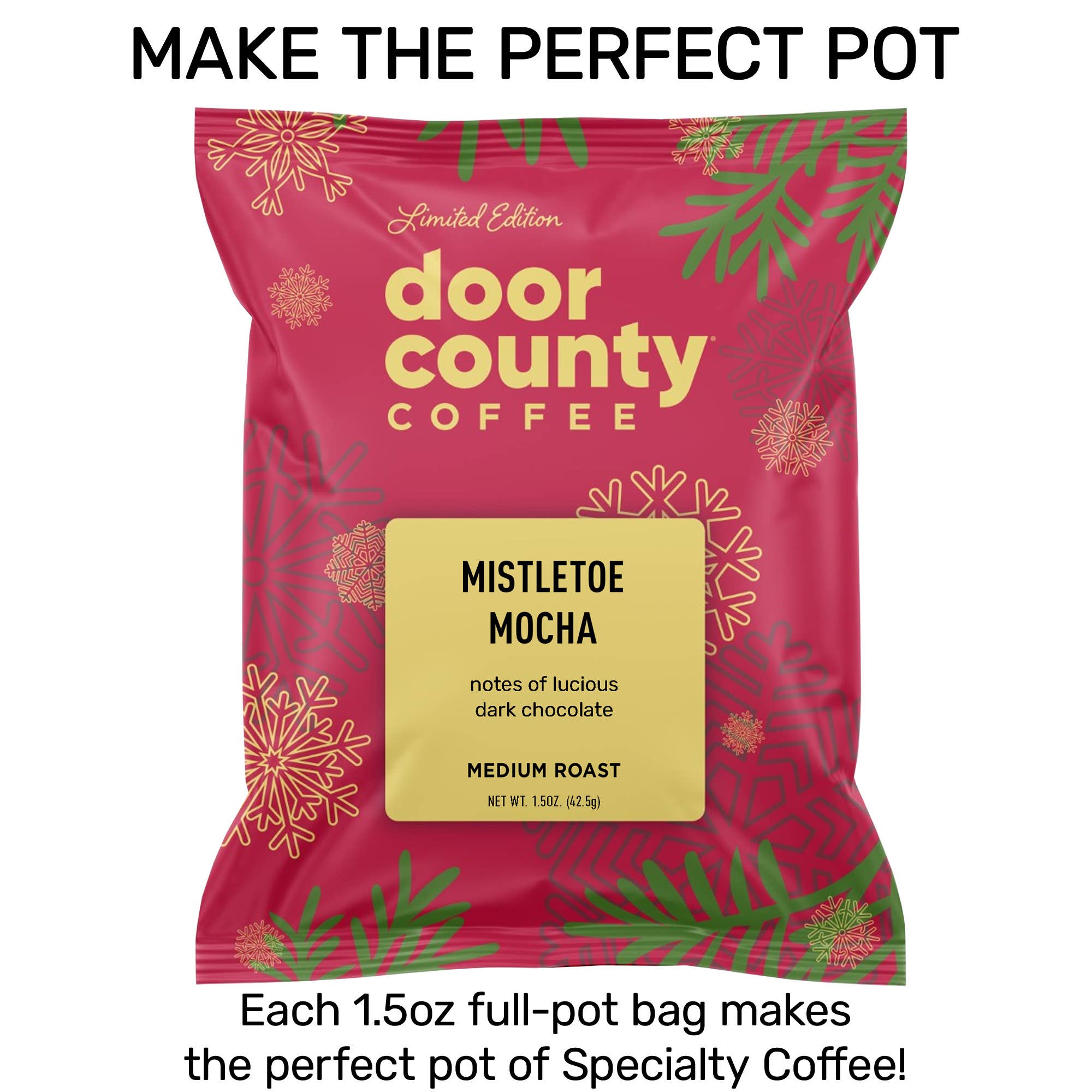 Mistletoe Mocha HOLIDAY Flavored Coffee, 1.5oz, 6 pack