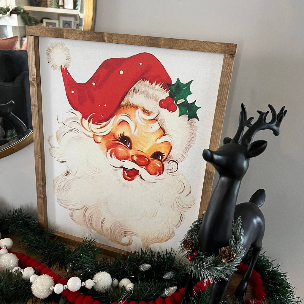 Retro santa wood sign
