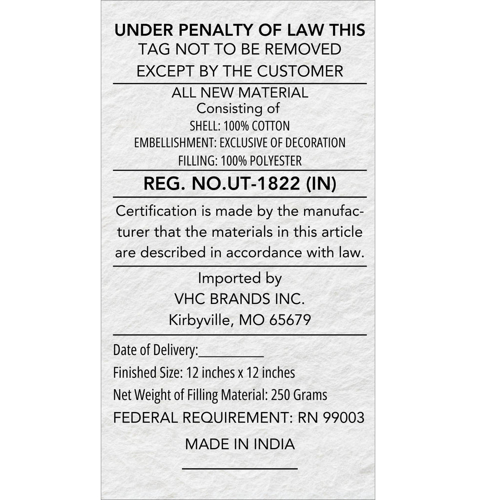 Red Snowflake Stone Washed Fringed Pillow 12x12