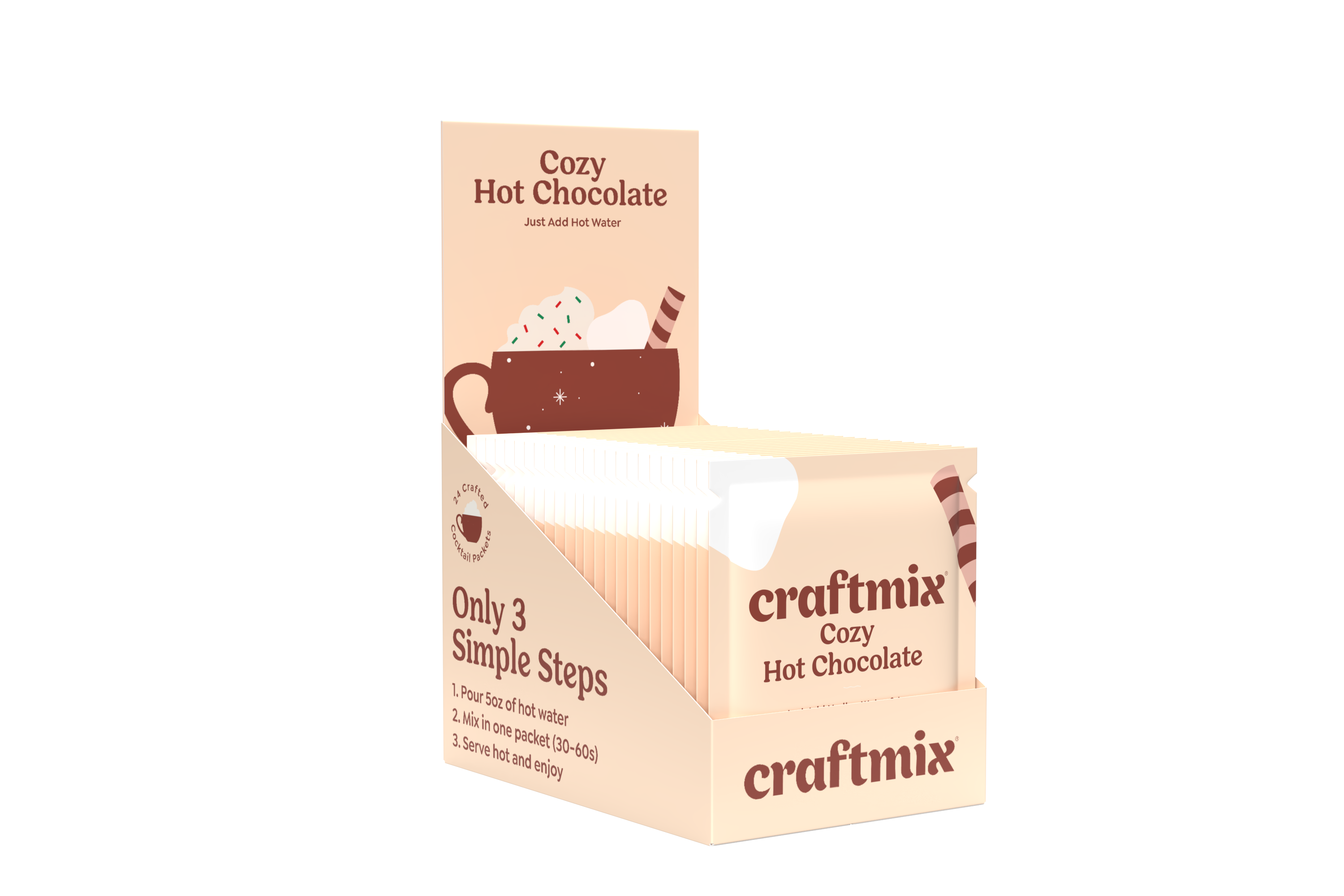 Cozy Hot Chocolate & Cocktail Mixer - 24ct Caddy