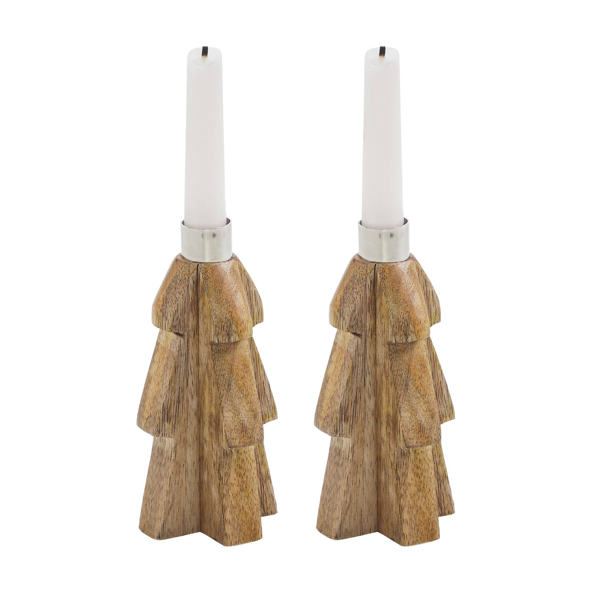 Tree Natural Wooden Taper Candle Holder