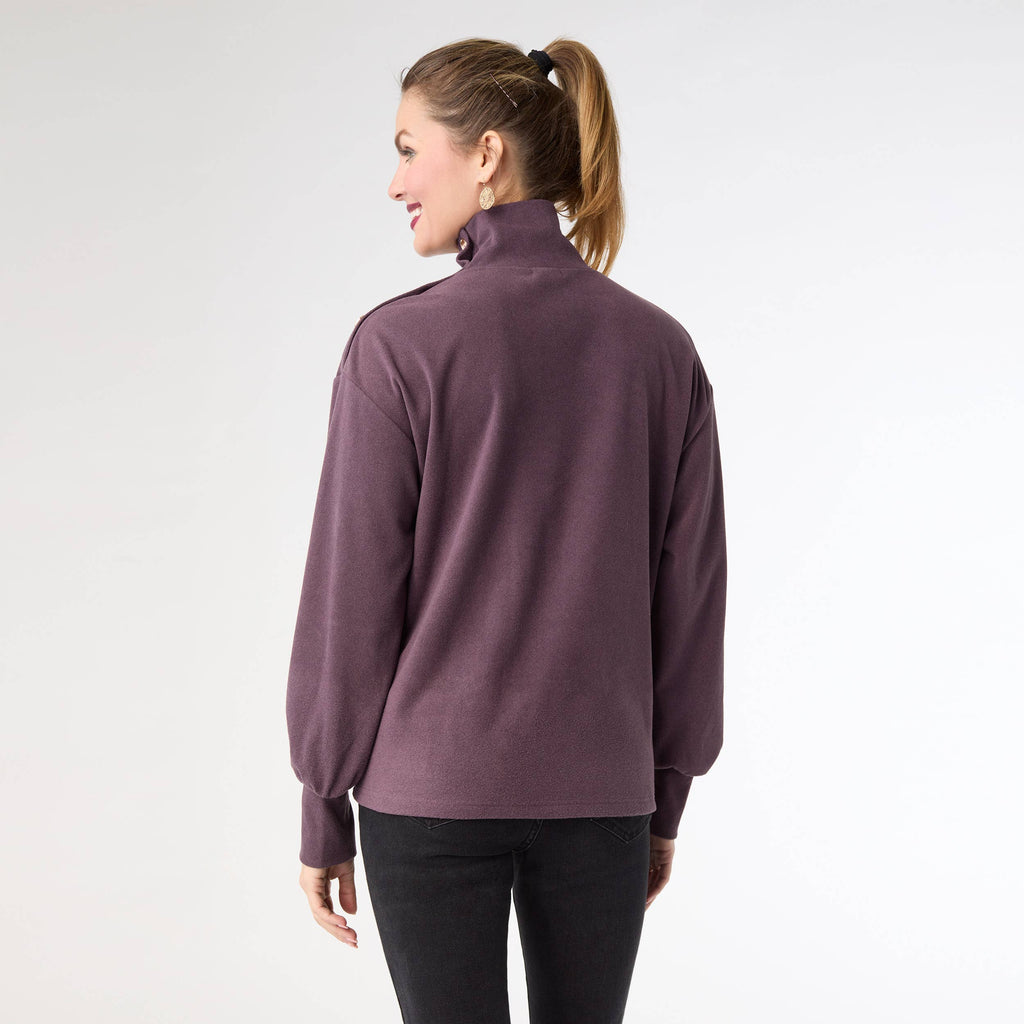 Audrina Super Soft Top with Button Detail