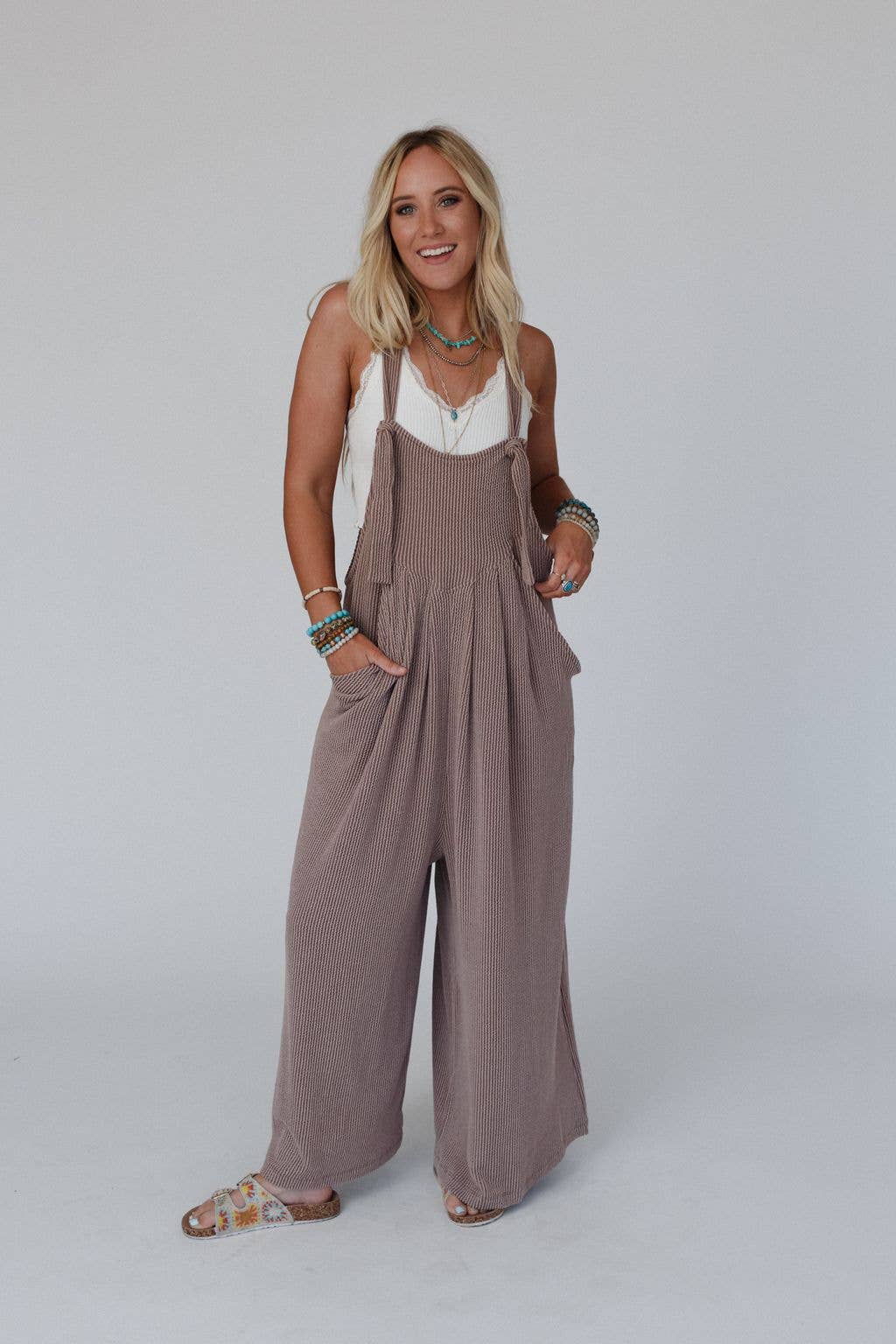 Urban Light Textured Jumpsuit - Acorn