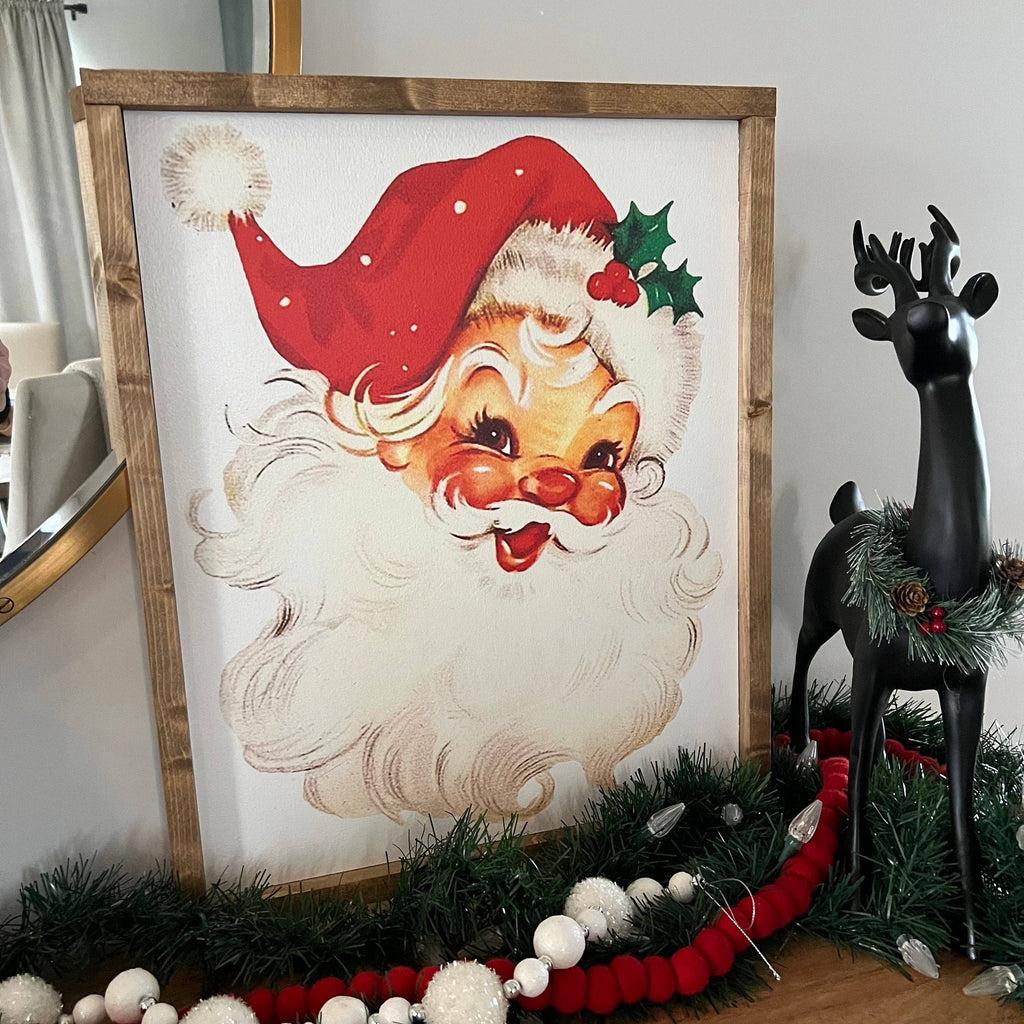 Retro santa wood sign