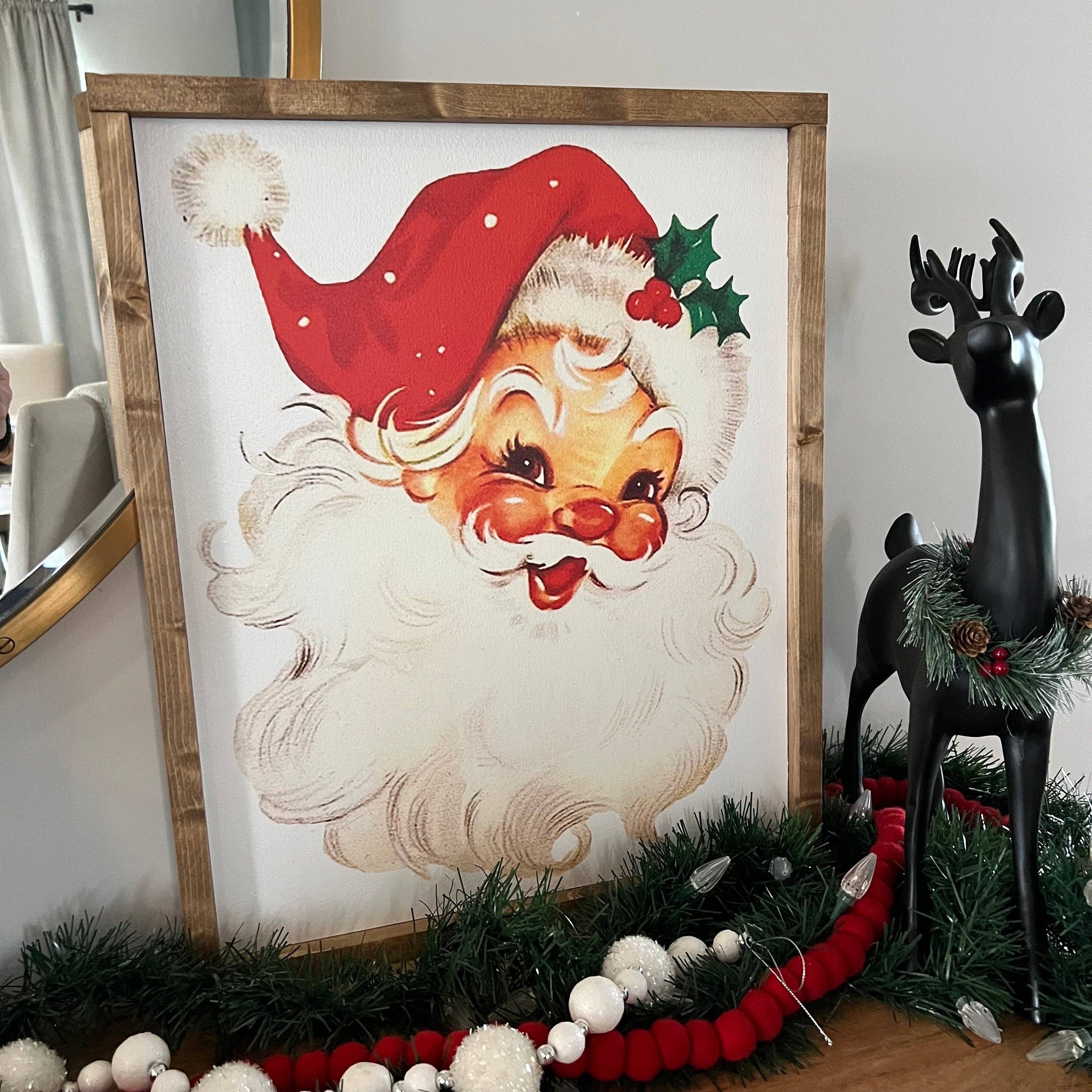 Retro santa wood sign