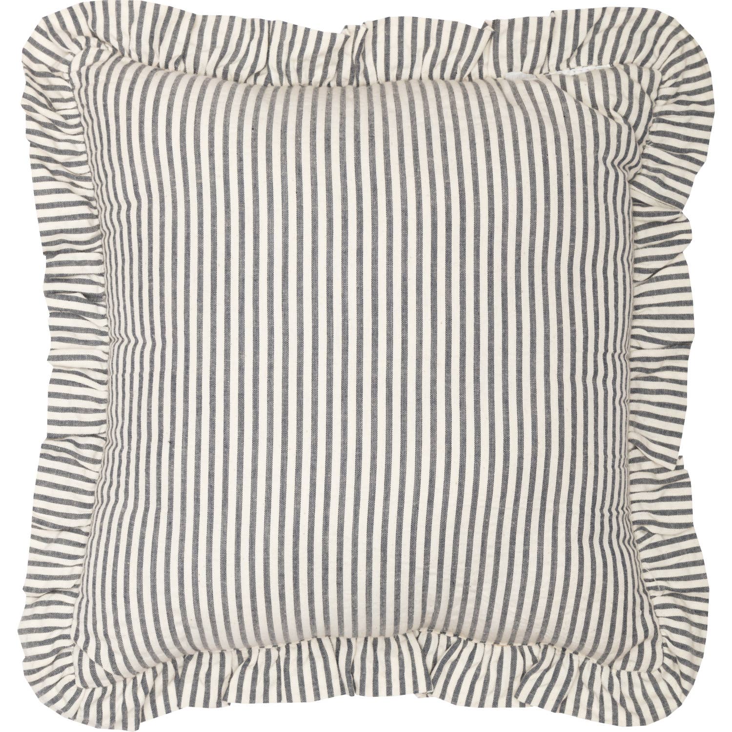 Hatteras Seersucker Blue Ticking Stripe Fabric Pillow 12x12
