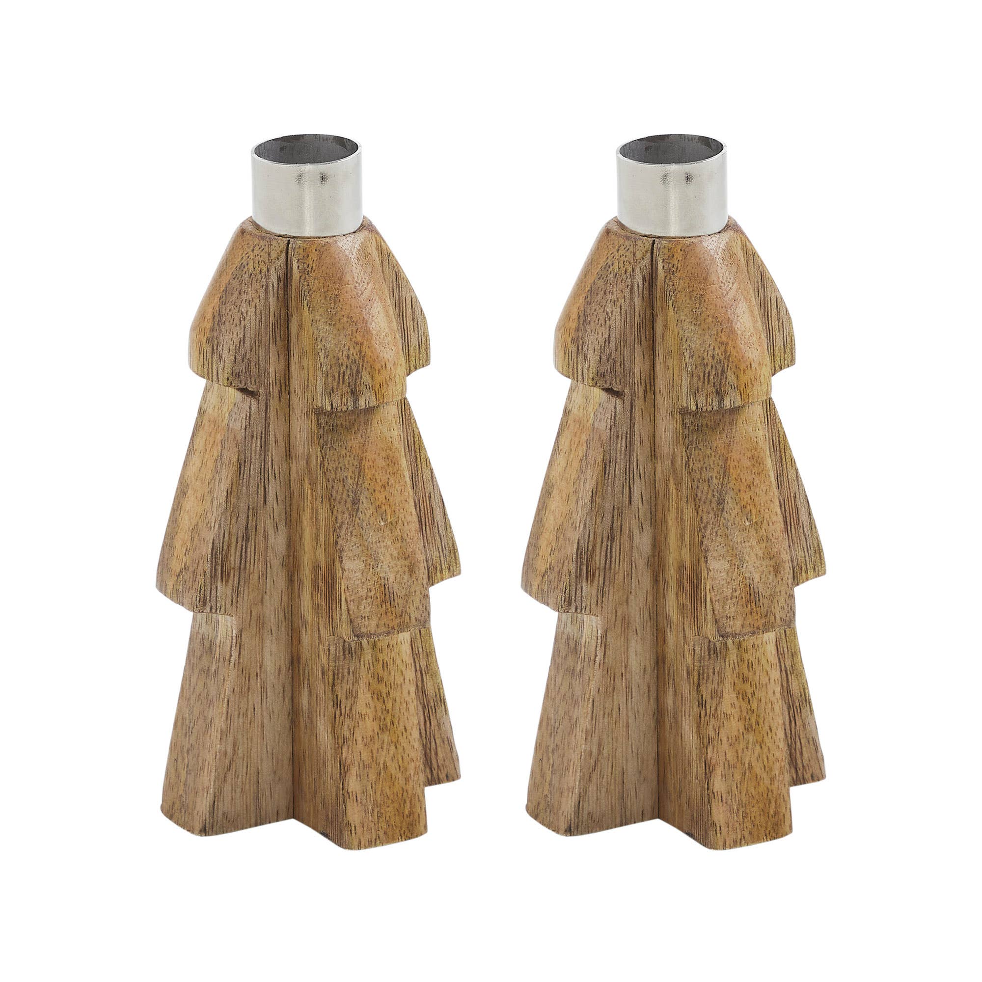 Tree Natural Wooden Taper Candle Holder