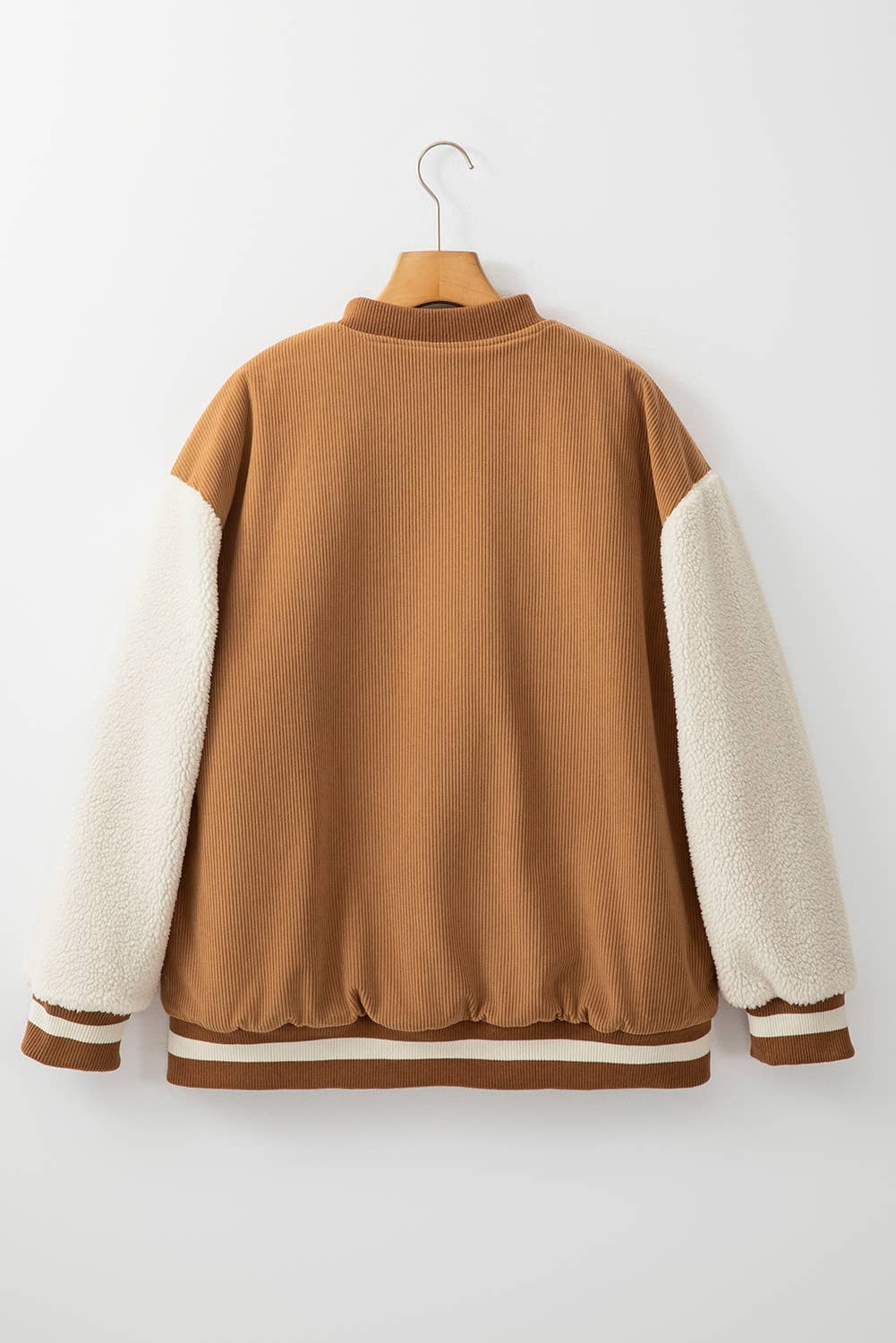 Corduroy Fleece Buttoned Bomber Jacket | S-XL