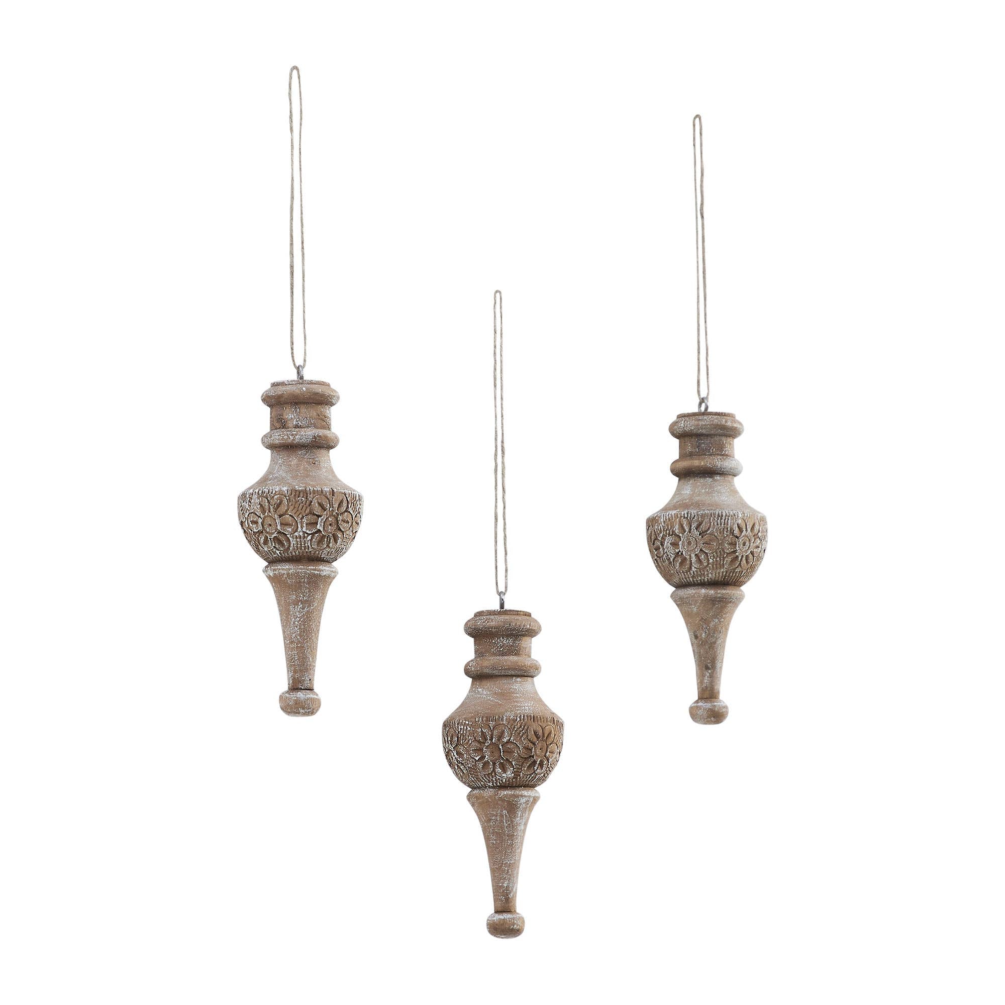 Rustic Finial Ornament Feathered Finish