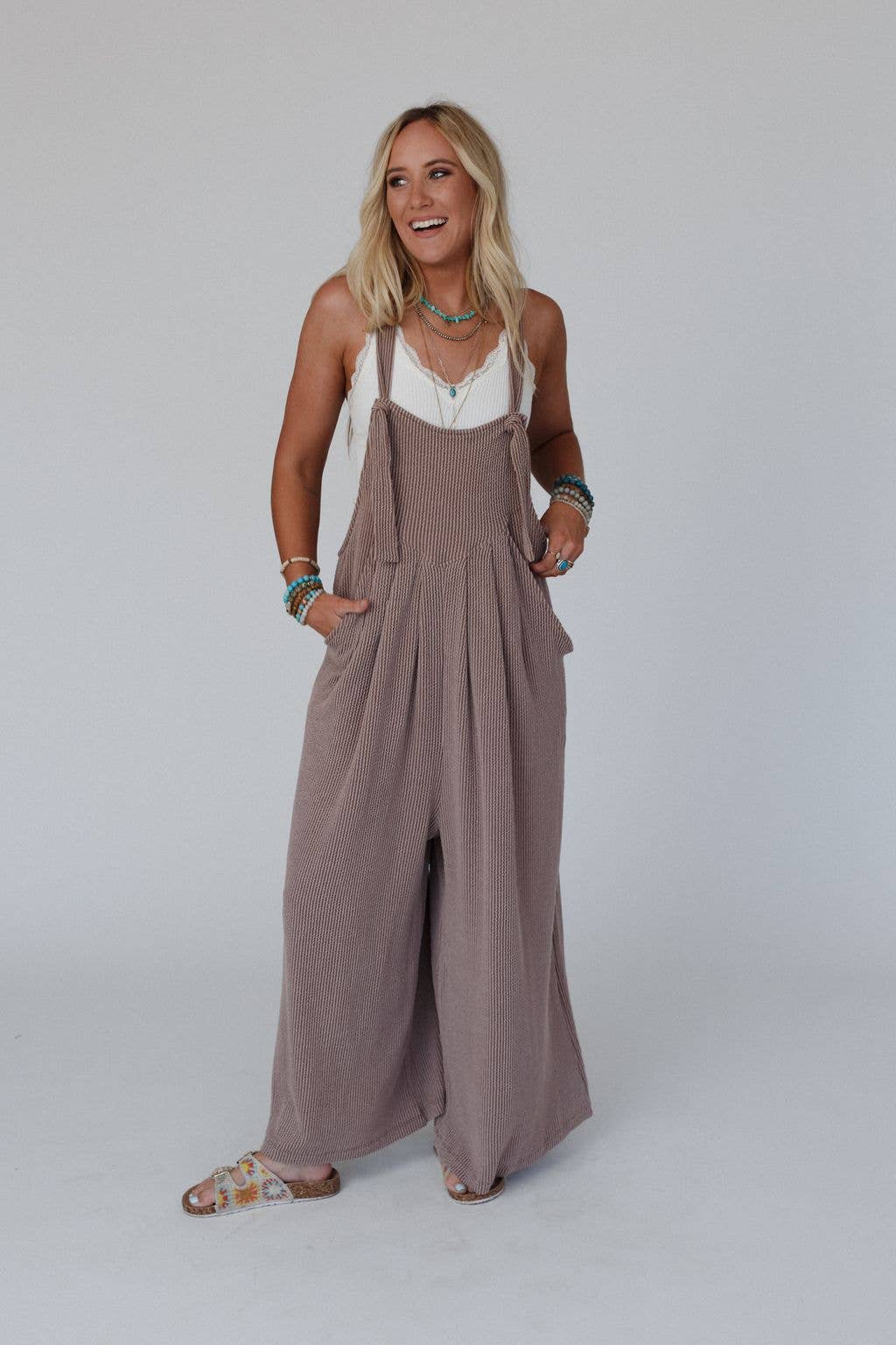 Urban Light Textured Jumpsuit - Acorn