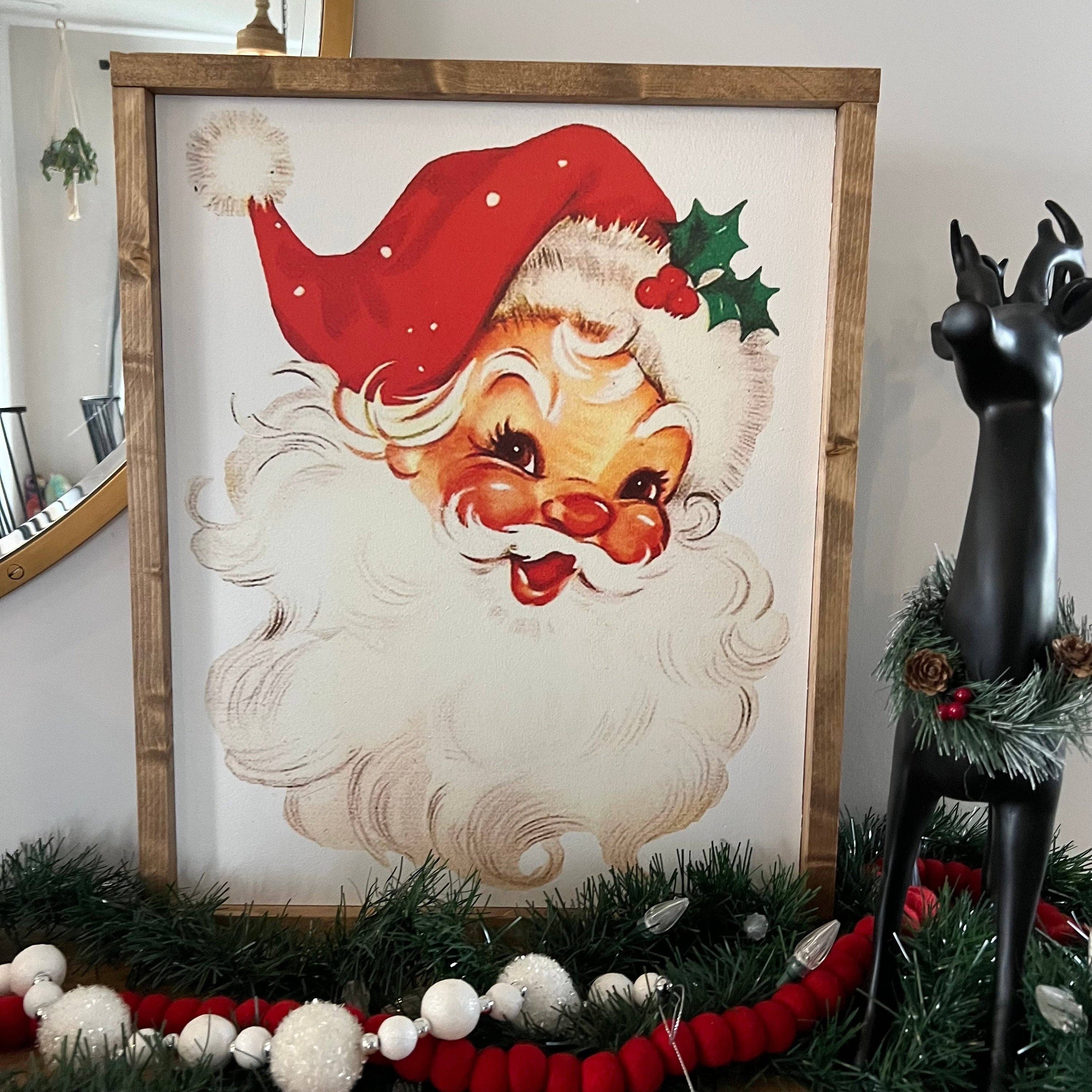 Retro santa wood sign