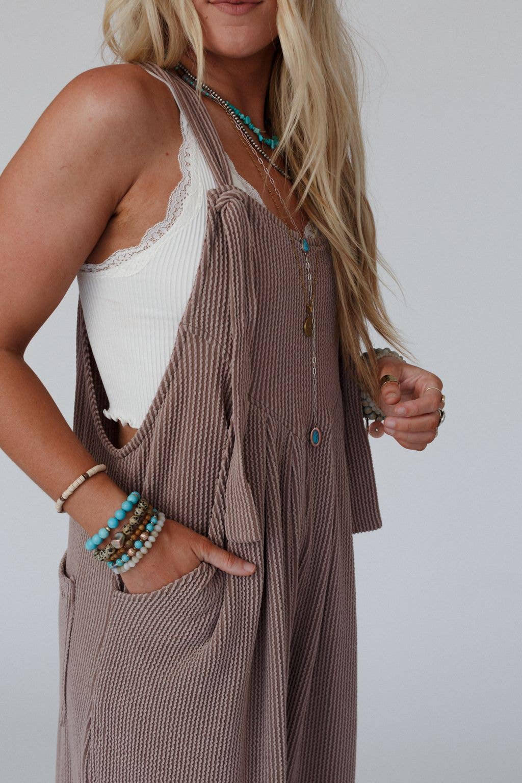 Urban Light Textured Jumpsuit - Acorn