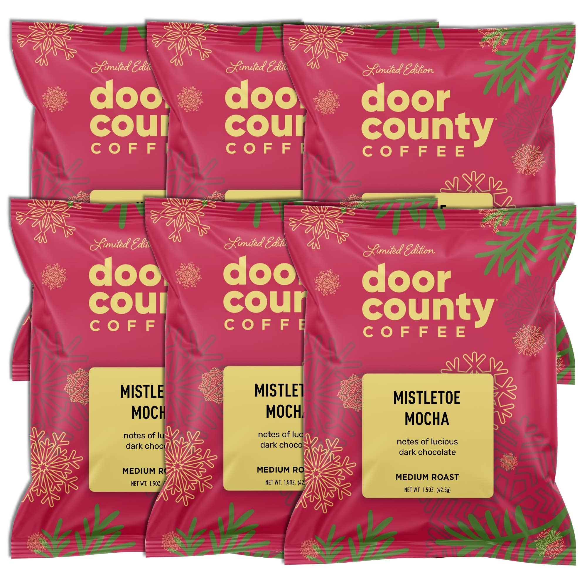 Mistletoe Mocha HOLIDAY Flavored Coffee, 1.5oz, 6 pack
