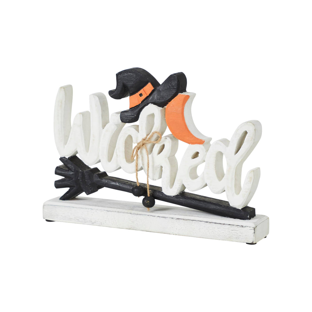 Wicked Witch Wooden Tabletop Decor Sign Spooky Halloween Home Accent 8x11.5x2