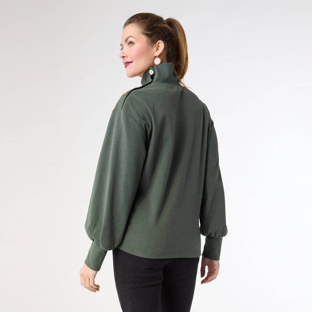 Audrina Super Soft Top with Button Detail