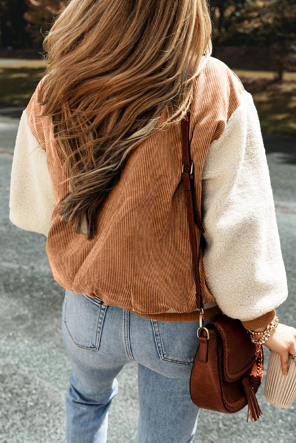 Corduroy Fleece Buttoned Bomber Jacket | S-XL