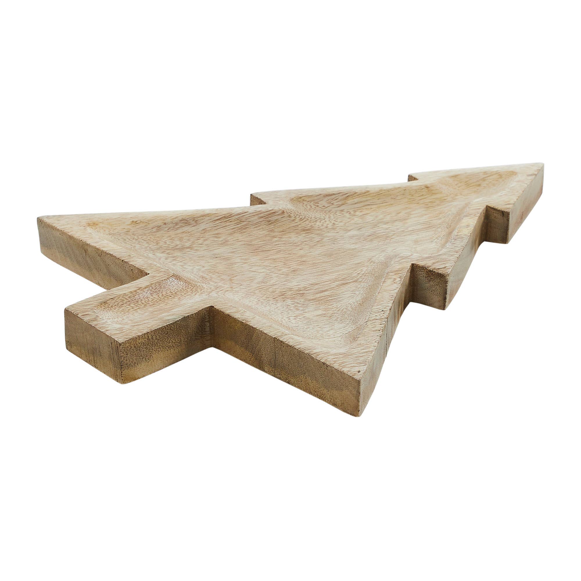 Tree-Shaped Natural Wooden Decorative Tray 13.75x10.5x1