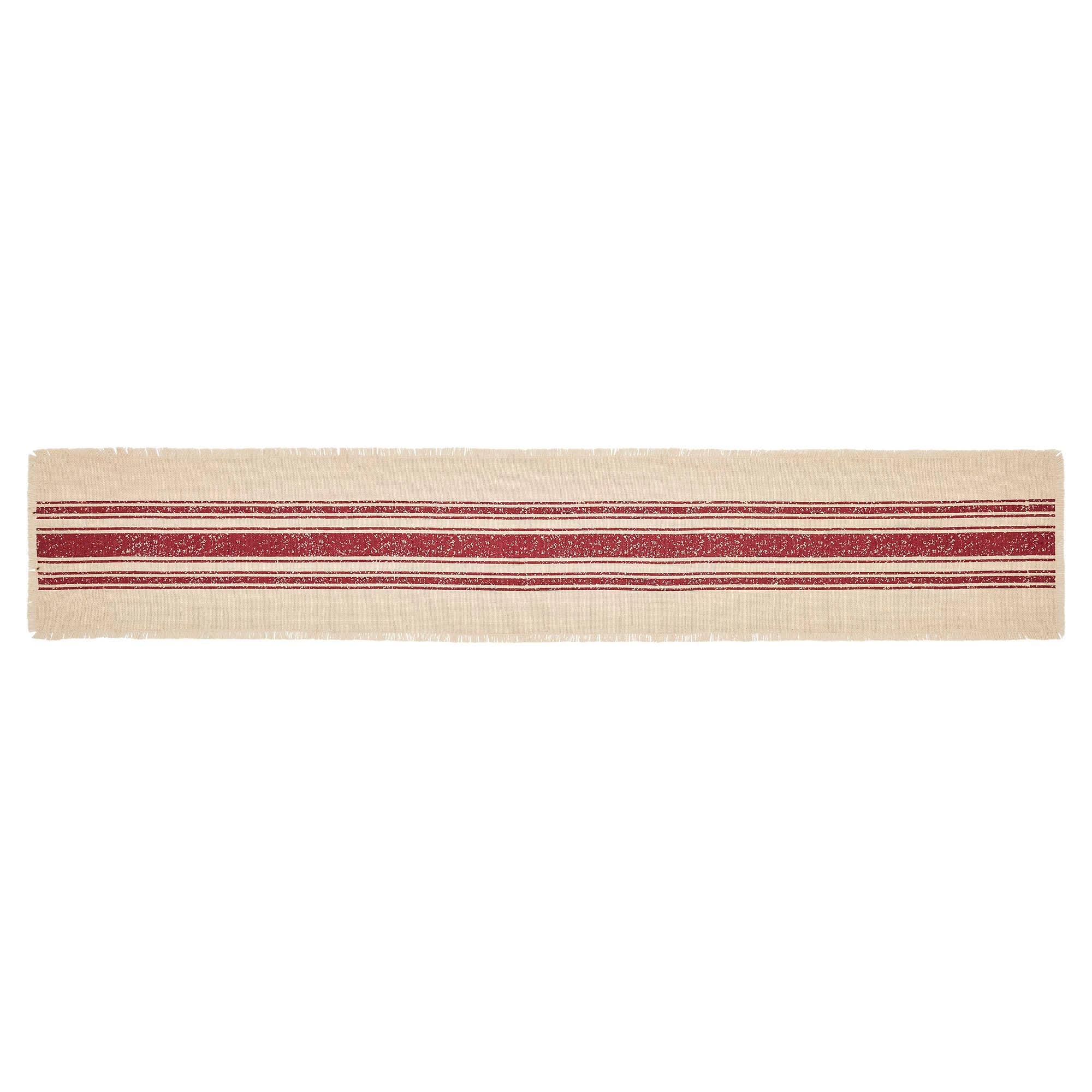 Yuletide Burlap Red Stripe Runner 12x72