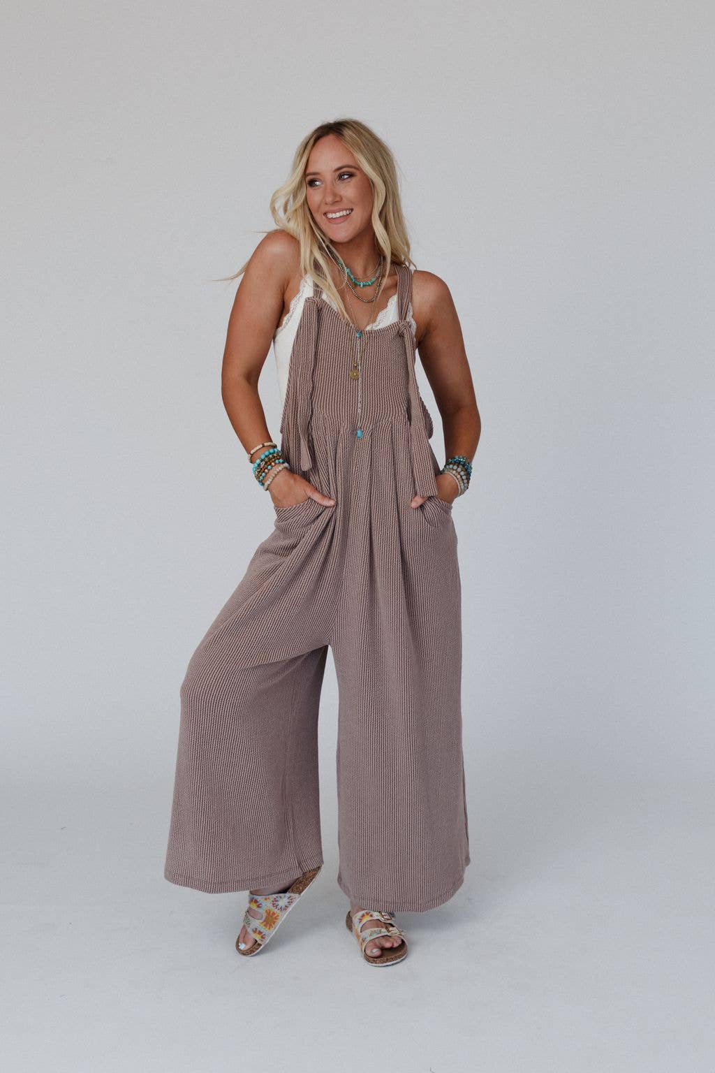 Urban Light Textured Jumpsuit - Acorn