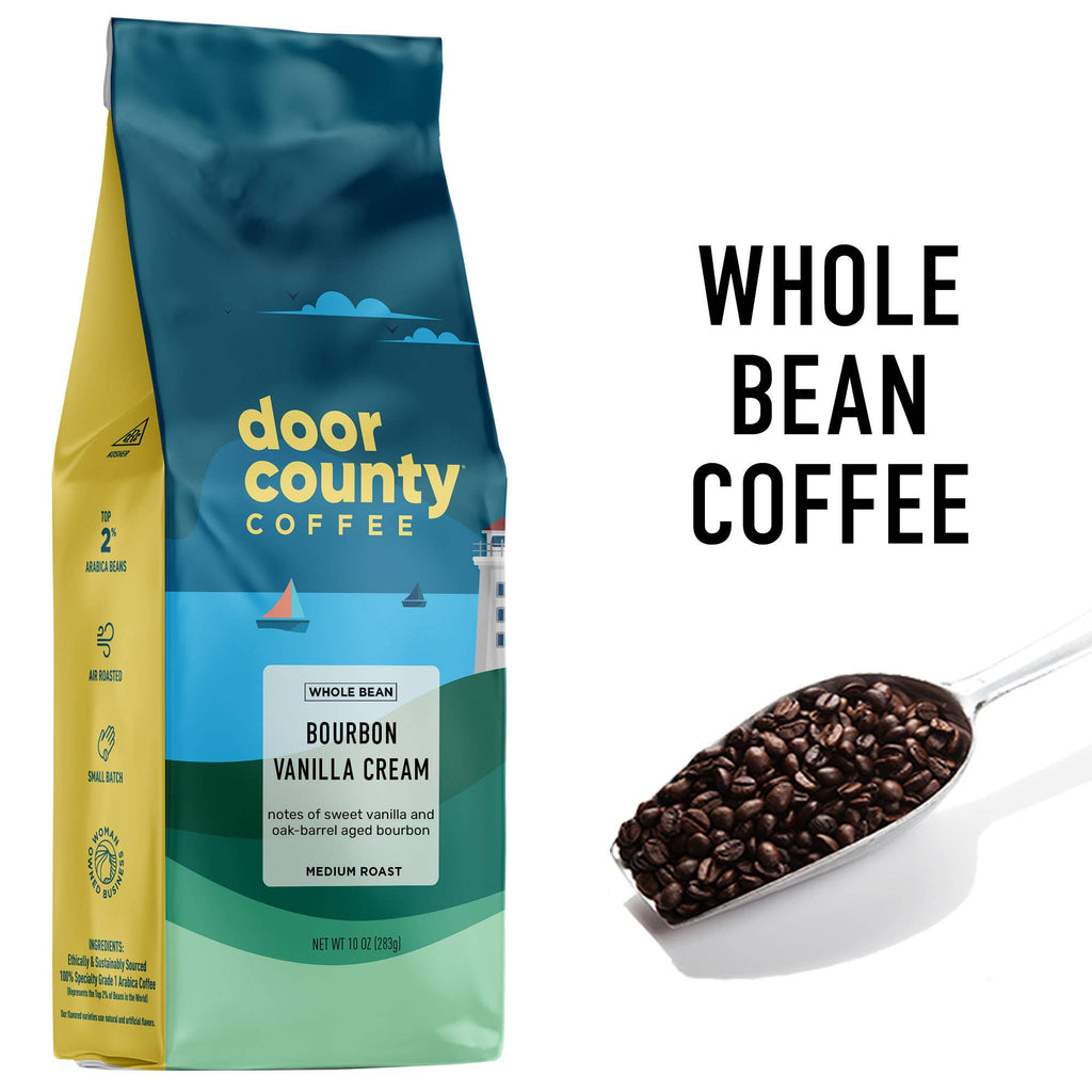 10oz Bourbon Vanilla Crème Flavored Coffee WHOLE BEAN