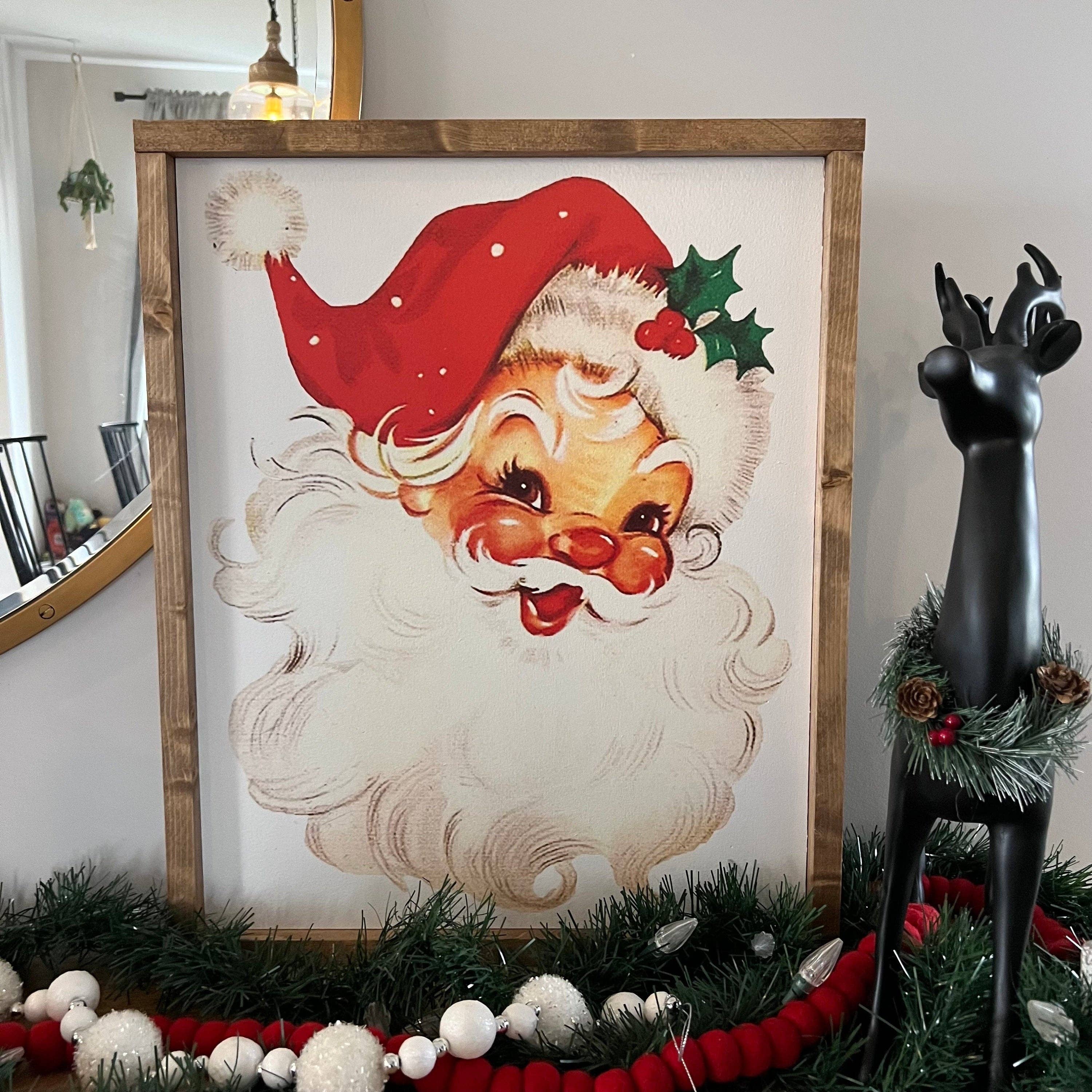 Retro santa wood sign