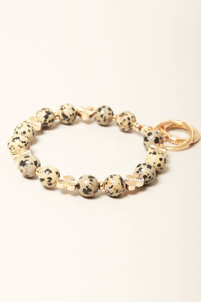Semi-Precious Stone w Heart Keychain Bracelets