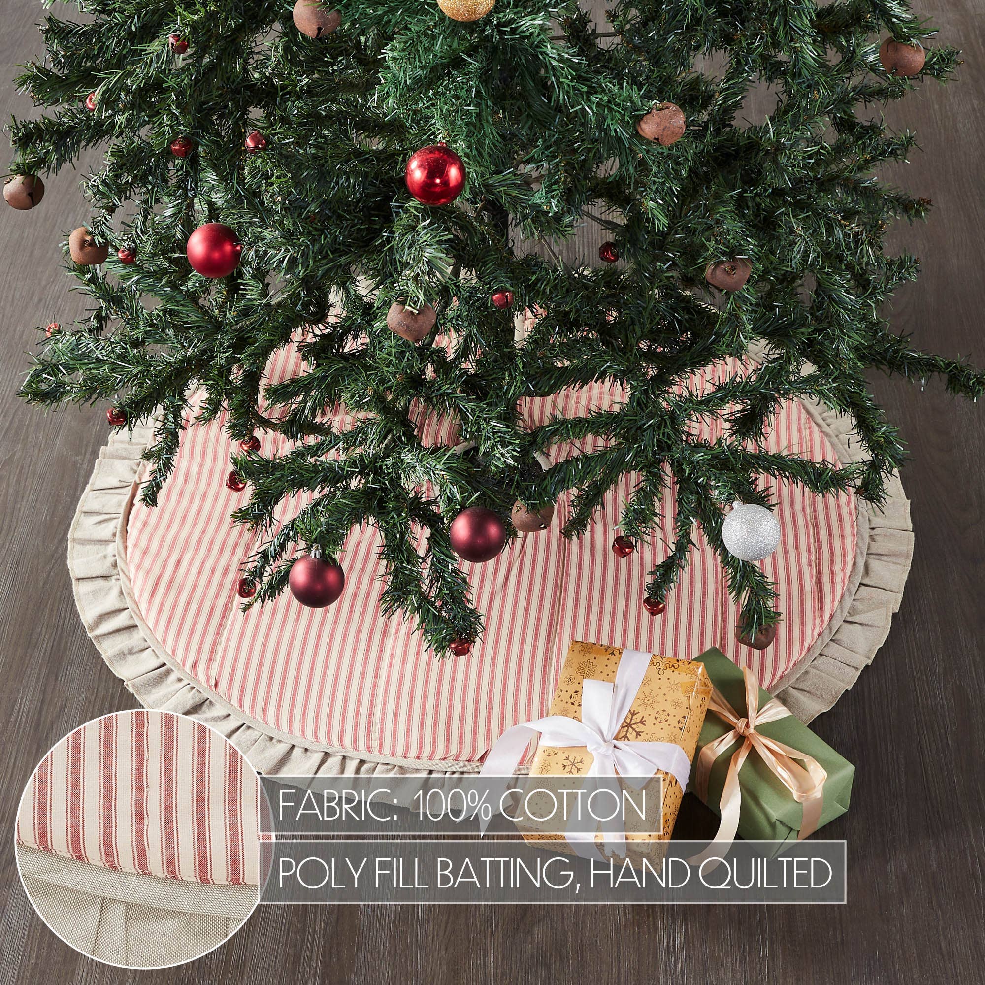 Sawyer Mill Red Ticking Stripe Tree Skirt 36