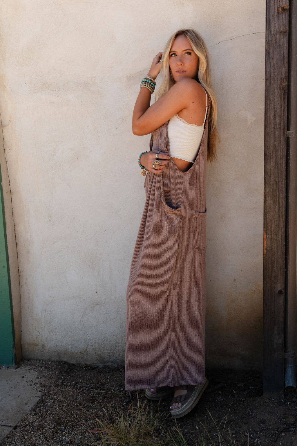 Urban Light Textured Jumpsuit - Acorn