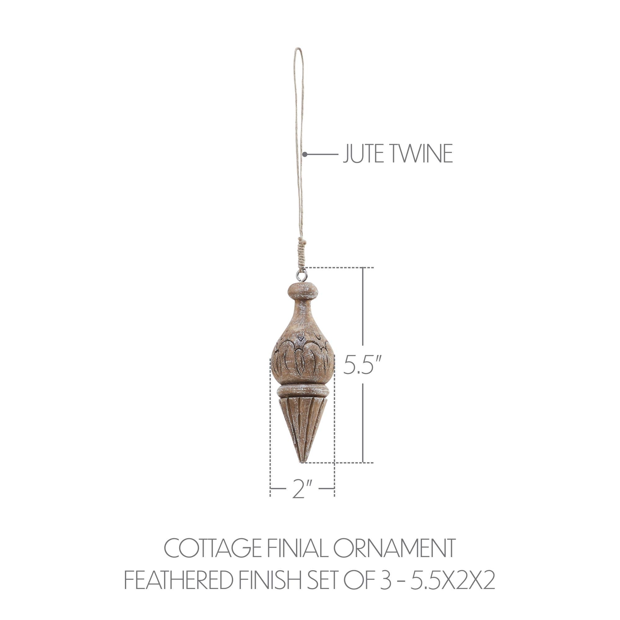 Cottage Finial Ornament Feathered Finish